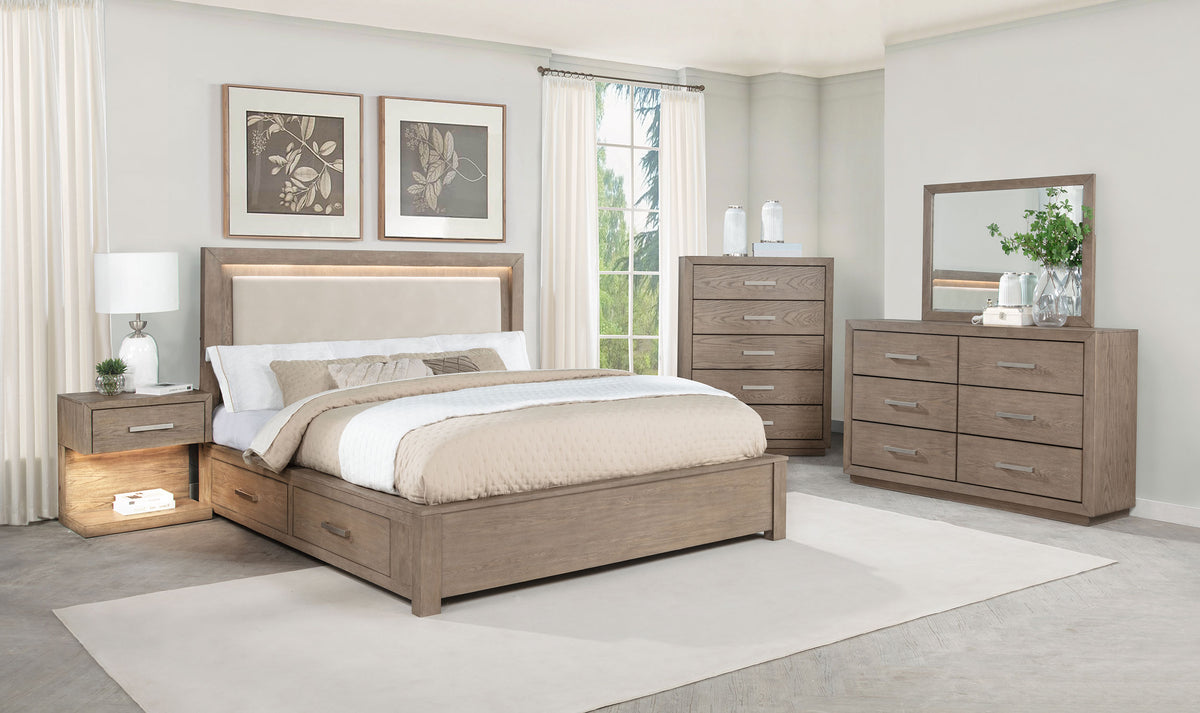 Tampa Furniture Outlet - Coaster - Kenora 5-piece Queen Bedroom Set Barley Brown - 224850Q-S5