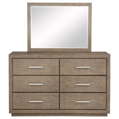 Kenora 6-drawer Dresser and Mirror Barley Brown
