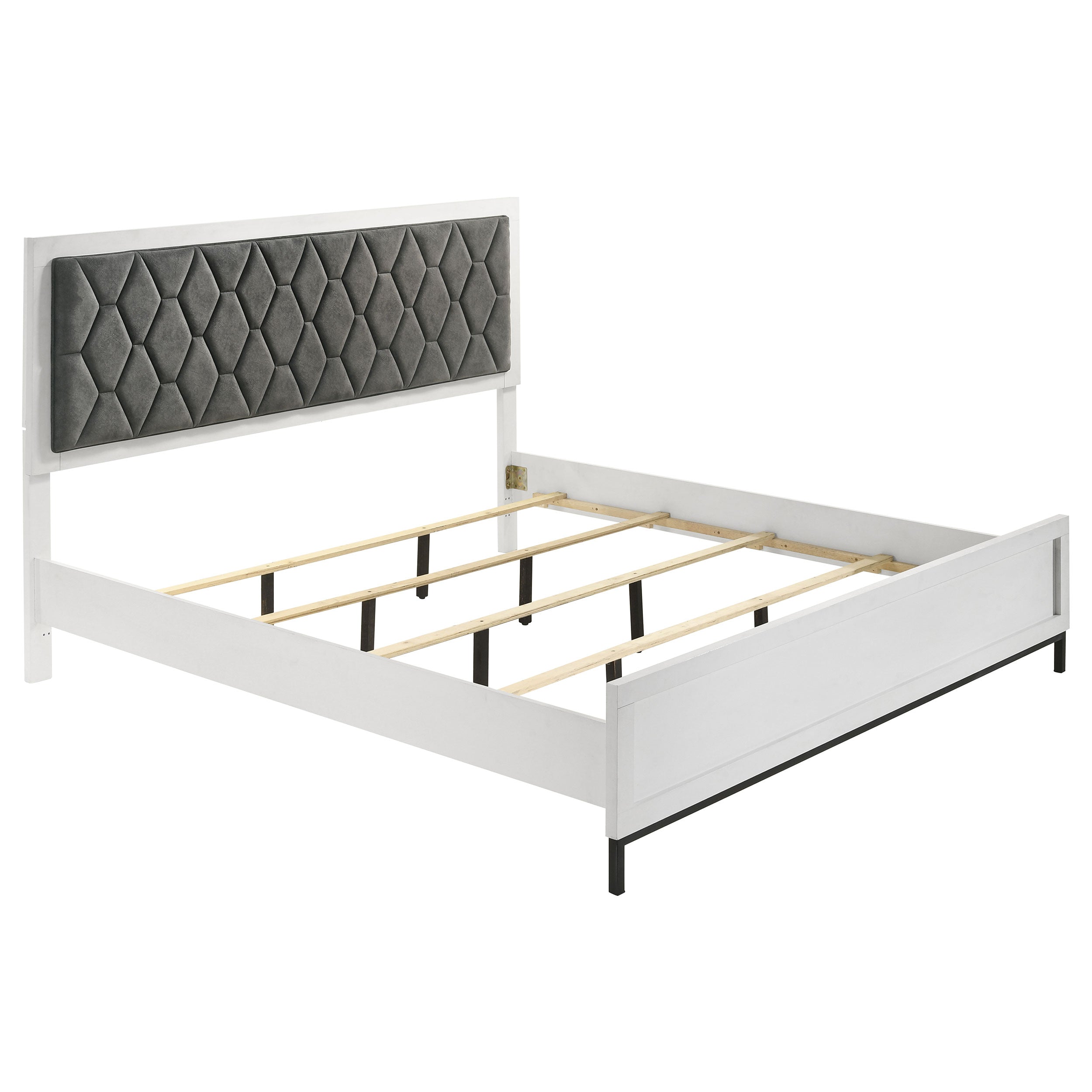 Tampa Furniture Outlet - Coaster - Sonora Eastern King Upholstered Panel Bed White  - 224861KE
