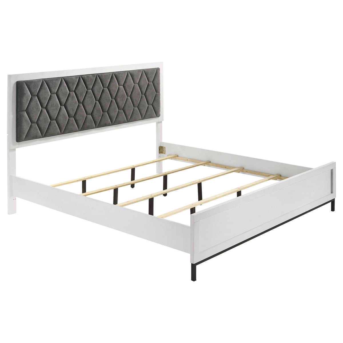 Tampa Furniture Outlet - Coaster - Sonora Eastern King Upholstered Panel Bed White  - 224861KE