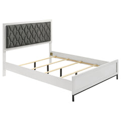 Tampa Furniture Outlet - Coaster - Sonora Queen Upholstered Panel Bed White  - 224861Q