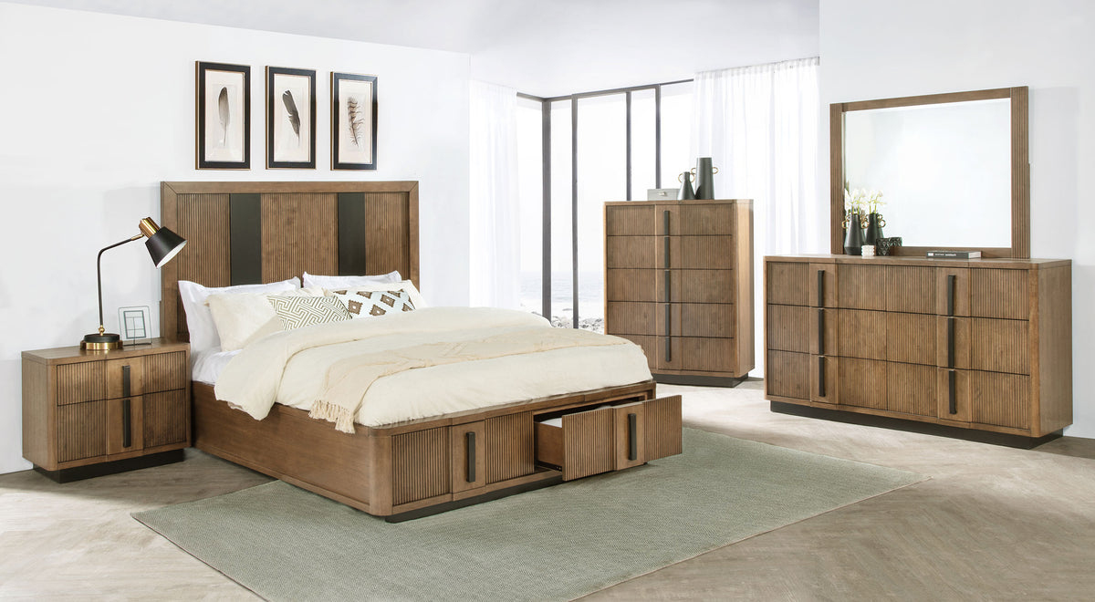 Tampa Furniture Outlet - Coaster - Terrace 5-piece Eastern King Bedroom Set Ash Brown - 224900KE-S5