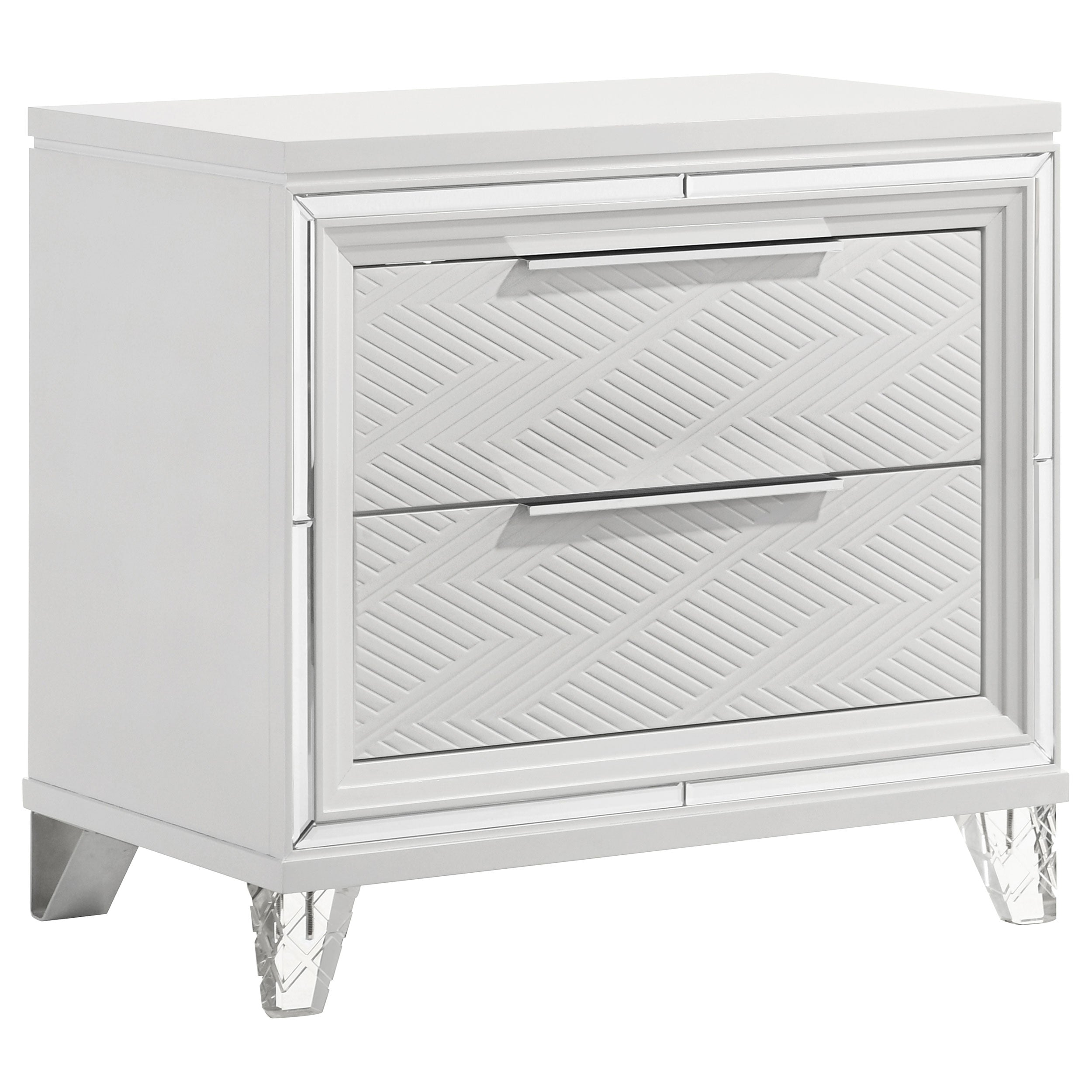 Tampa Furniture Outlet - Coaster - Marmore 2-drawer Nightstand Bedside Table White - 224962