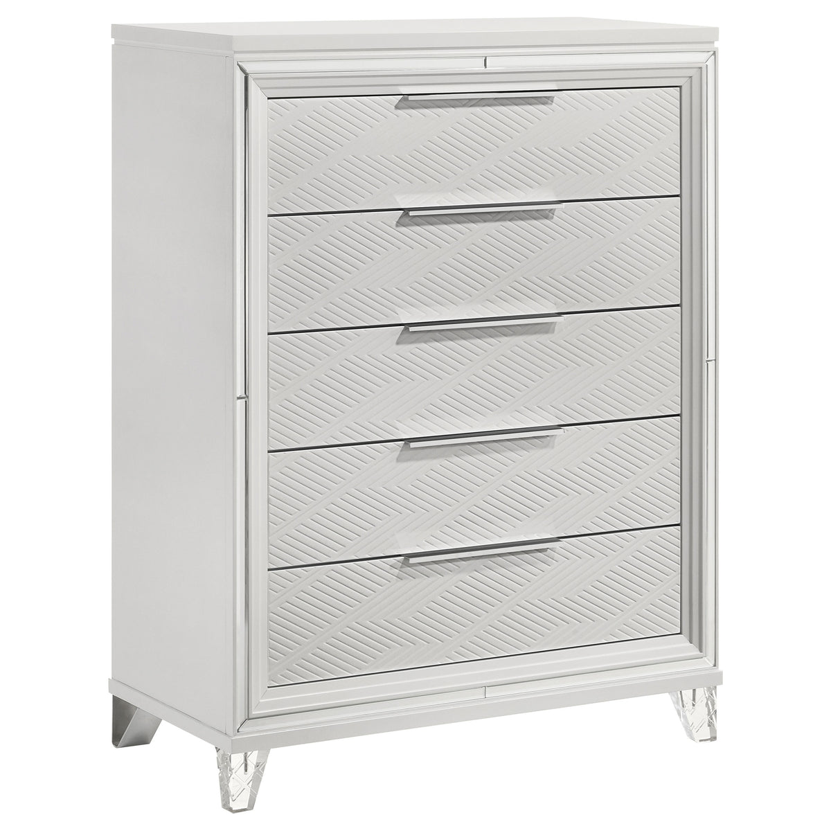 Tampa Furniture Outlet - Coaster - Marmore 5-drawer Bedroom Chest of Drawers White - 224965
