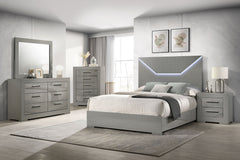 Tampa Furniture Outlet - Coaster - Ives 5-piece Queen Bedroom Set Grey High Gloss - 224971Q-S5
