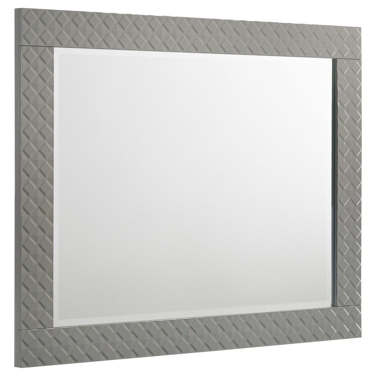 Tampa Furniture Outlet - Coaster - Ives Dresser Mirror Grey High Gloss - 224974