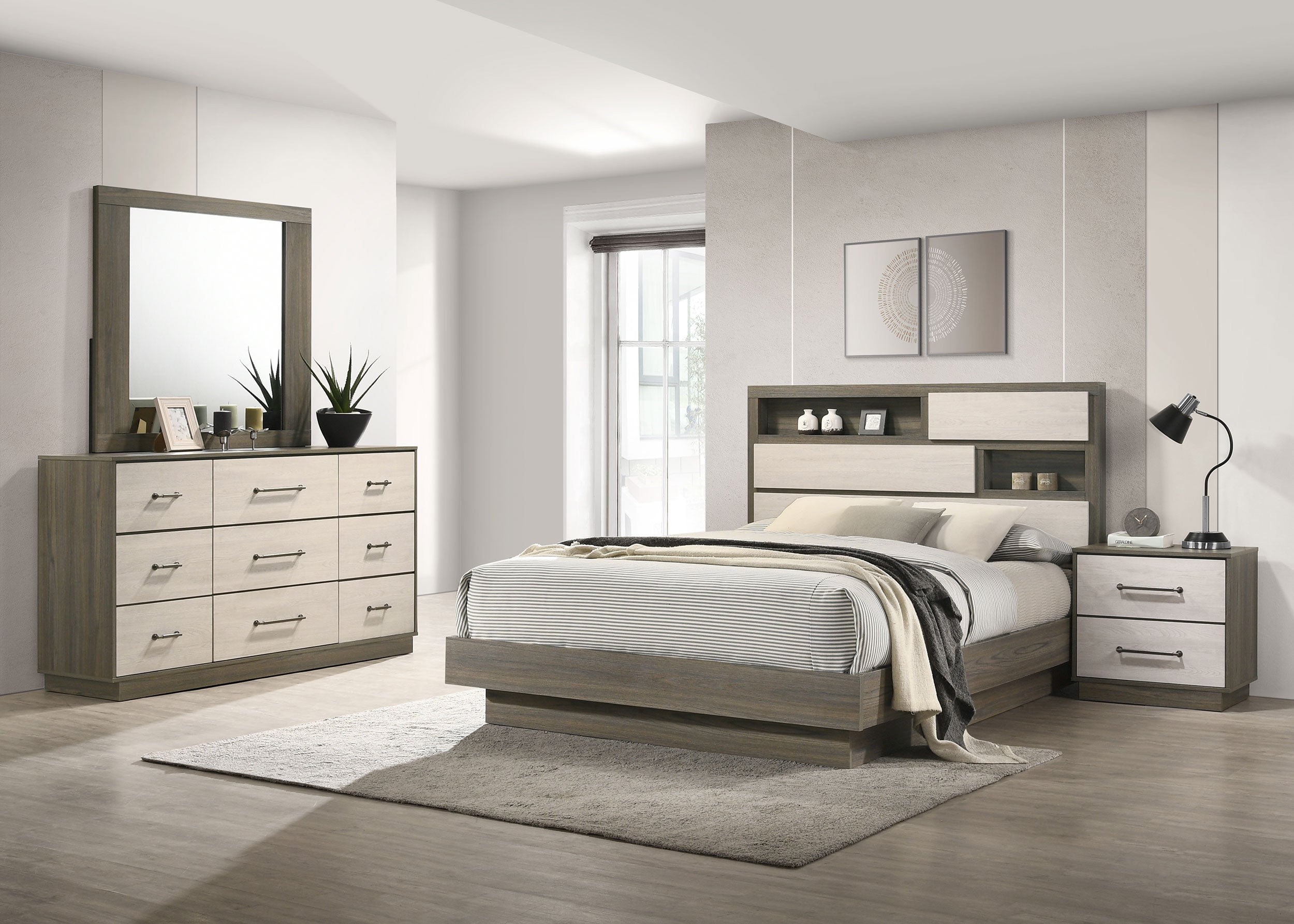 Tampa Furniture Outlet - Coaster - Fenwick 4-piece Eastern King Bedroom Set Grey Oak - 224981KE-S4