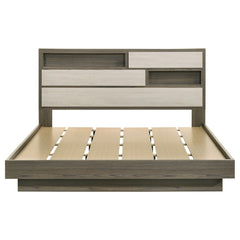 Fenwick Eastern King Bed Bookcase Headboard Grey Oak