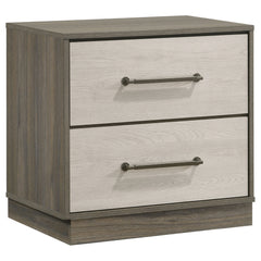Tampa Furniture Outlet - Coaster - Fenwick 2-drawer Nightstand Bedside Table Grey Oak - 224982
