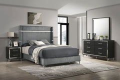 Tampa Furniture Outlet - Coaster - Lucia 4-piece Queen Bedroom Set Grey and Black - 224991Q-S4