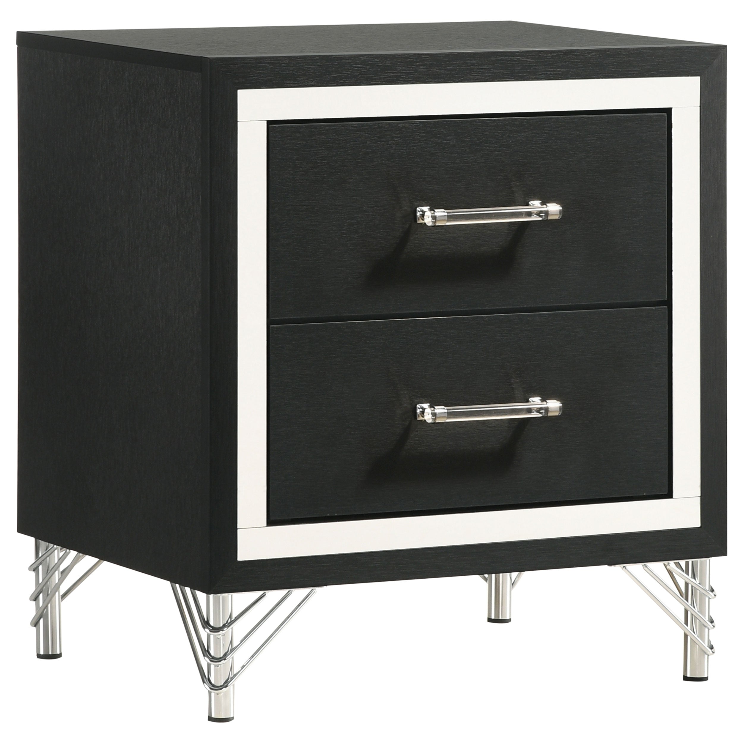 Tampa Furniture Outlet - Coaster - Lucia 2-drawer Nightstand Bedside Table Black - 224992