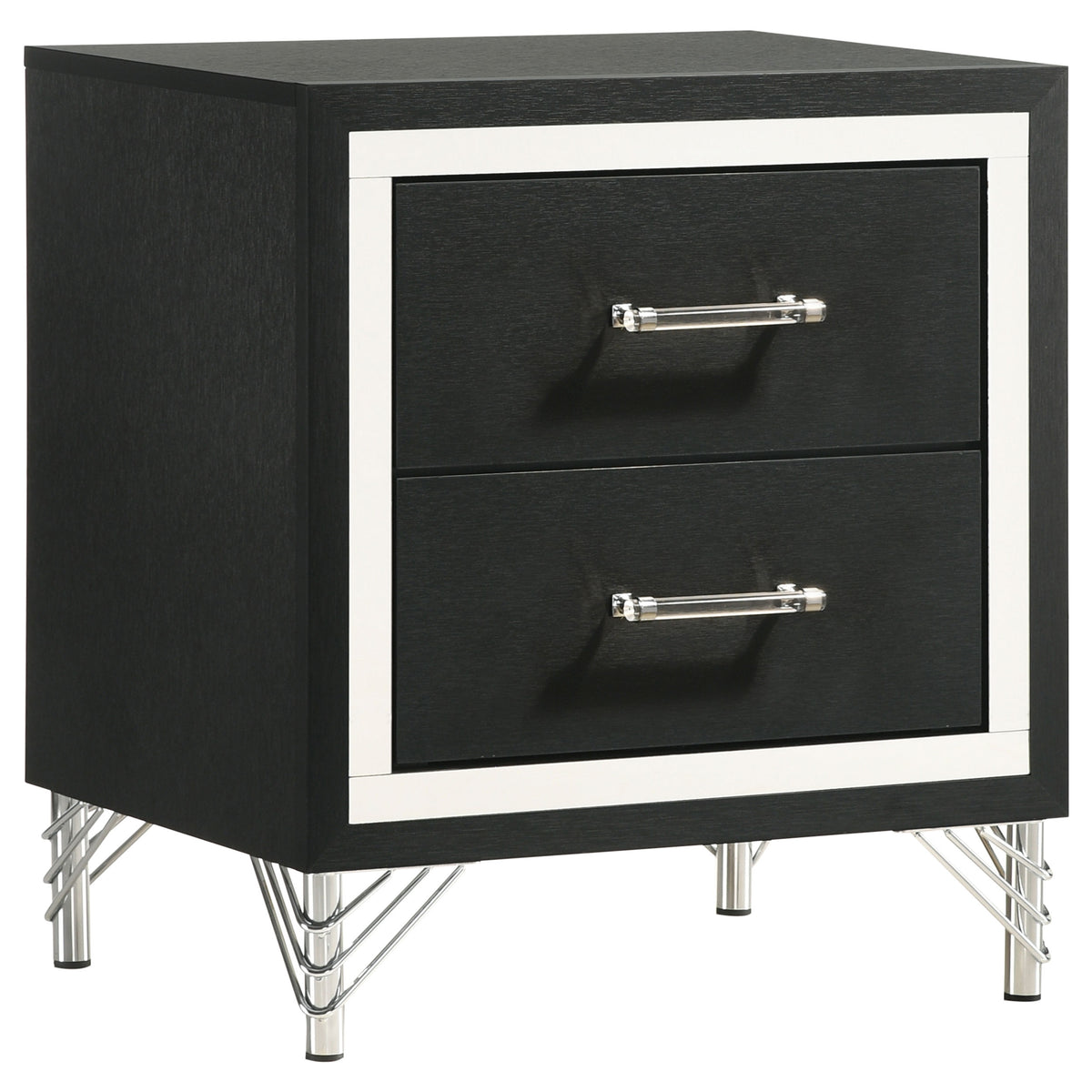 Tampa Furniture Outlet - Coaster - Lucia 2-drawer Nightstand Bedside Table Black - 224992