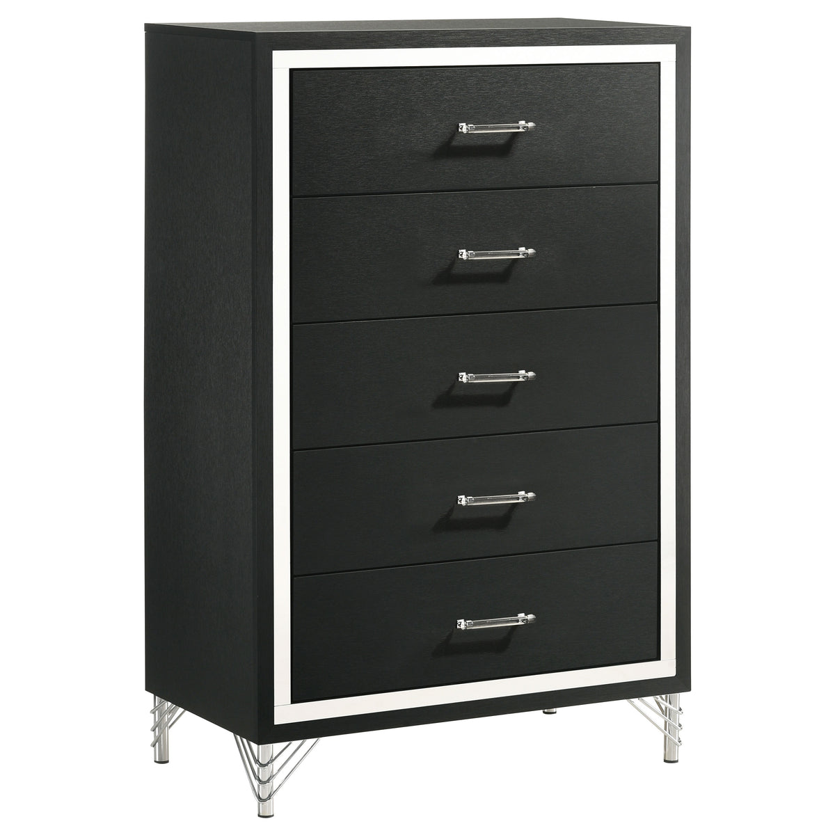Tampa Furniture Outlet - Coaster - Lucia 5-drawer Bedroom Chest of Drawers Black - 224995