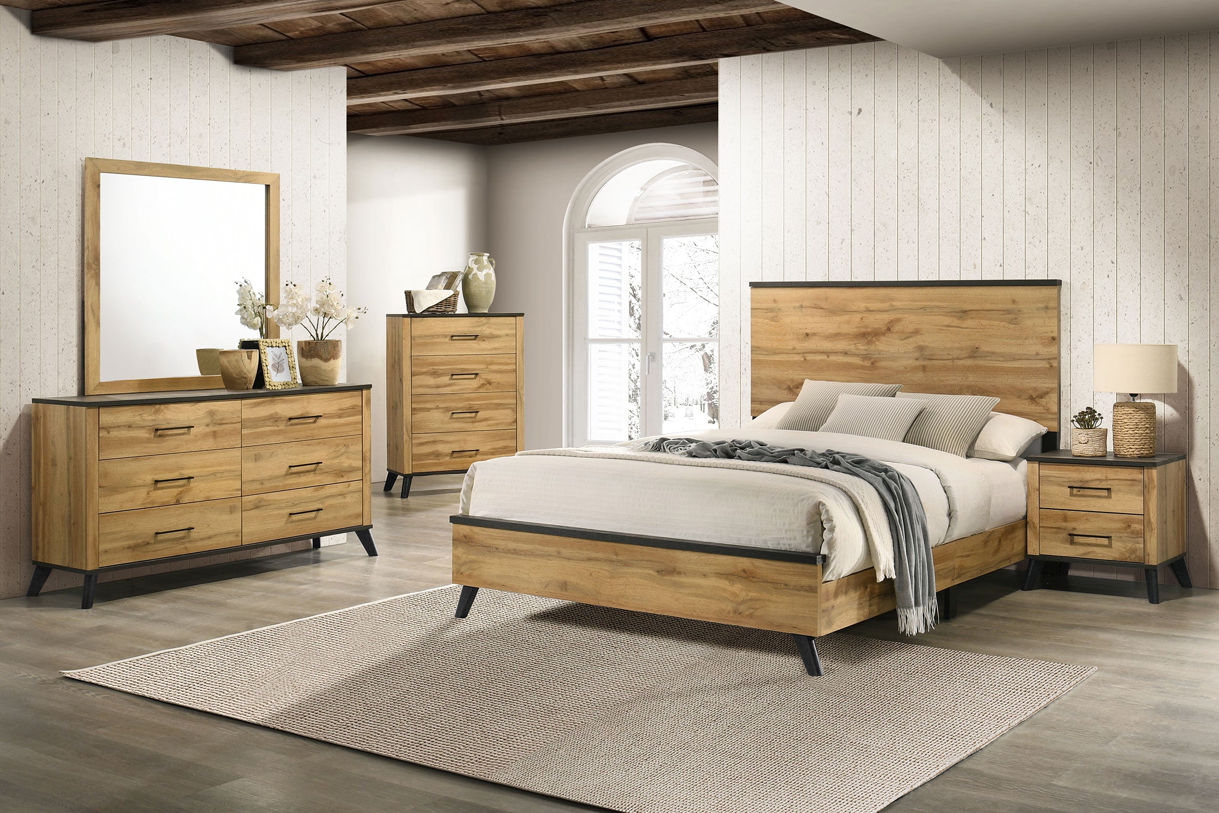 Tampa Furniture Outlet - Coaster - Kaywood 5-piece Full Bedroom Set Natural Pine - 225001F-S5