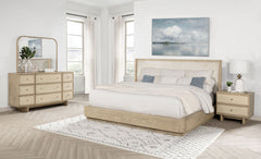 Tampa Furniture Outlet - Coaster - Kailani 4-piece California King Bedroom Set Beige Oak - 225041KW-S4