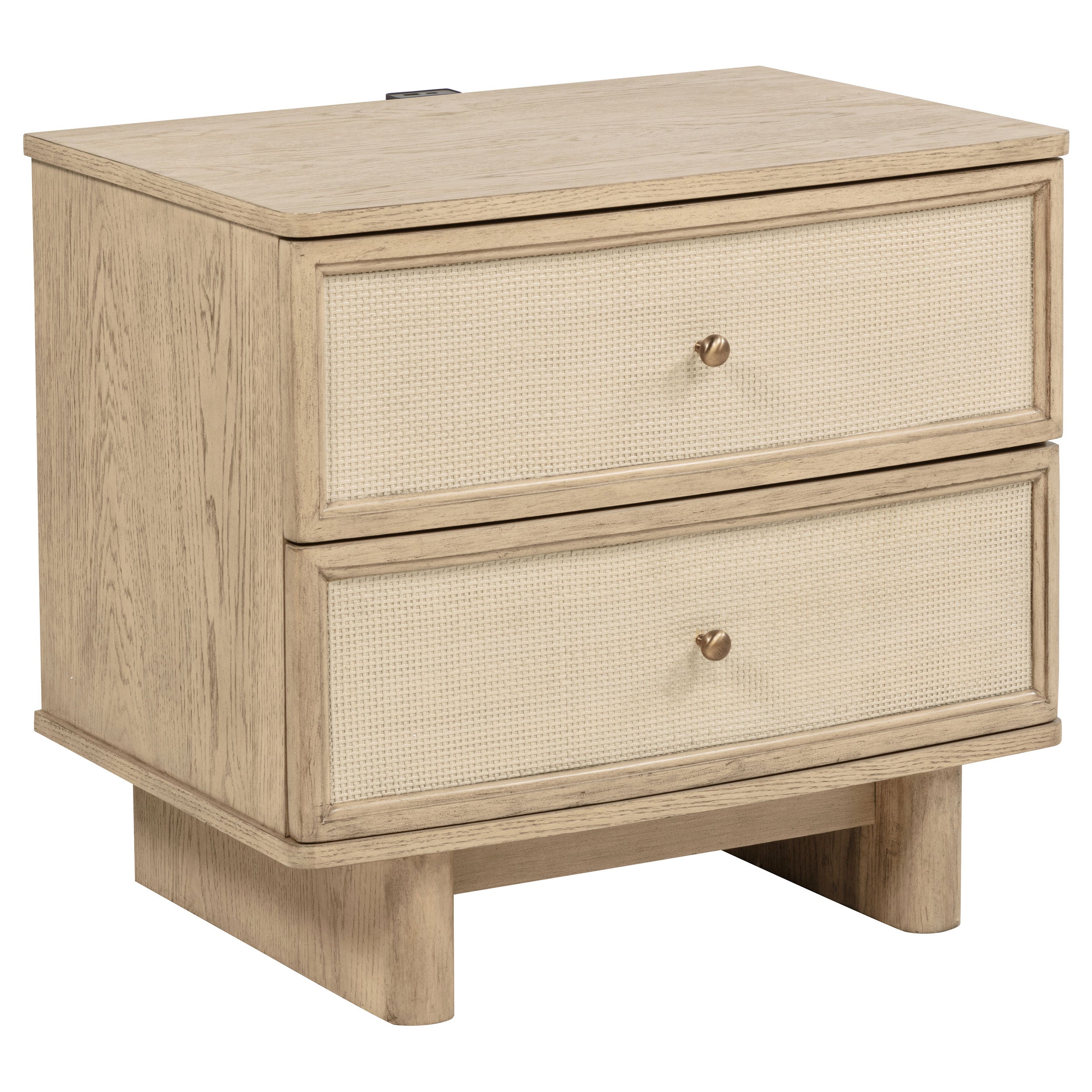 Tampa Furniture Outlet - Coaster - Kailani 2-drawer Nightstand Bedside Table Beige Oak - 225042