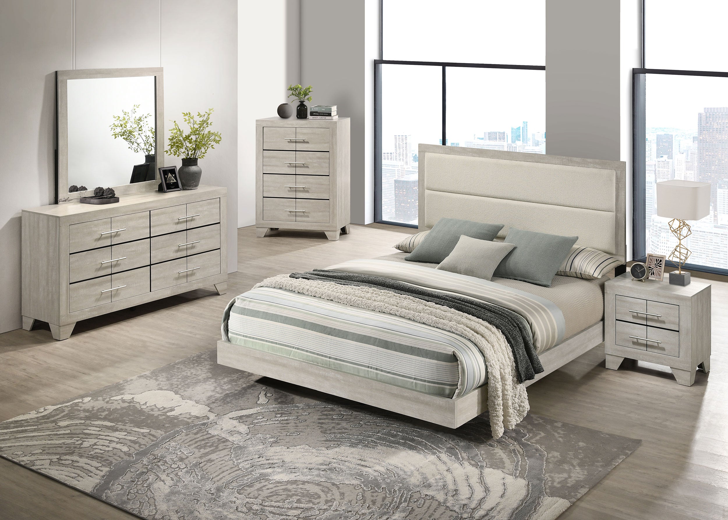 Tampa Furniture Outlet - Coaster - Trenton 5-piece Eastern King Bedroom Set Rustic Cream - 225061KE-S5