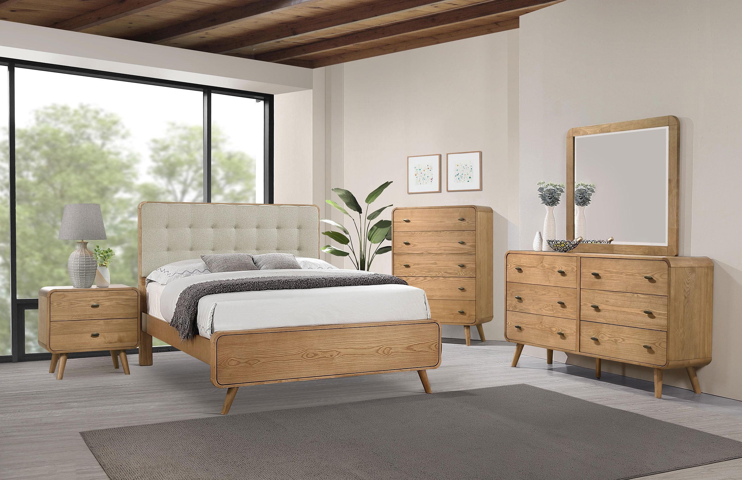 Tampa Furniture Outlet - Coaster - Robyn 5-piece Eastern King Bedroom Set Light Ash - 225091KE-S5