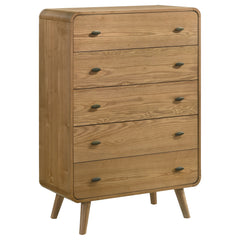 Tampa Furniture Outlet - Coaster - Robyn 5-drawer Bedroom Chest of Drawers Light Ash - 225095