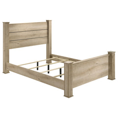 Tampa Furniture Outlet - Coaster - Oakglen 55-inch California King Panel Bed Weathered Oak - 225101KW