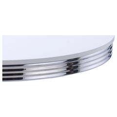 Retro Round 42-inch Wood Top Dining Table White and Chrome