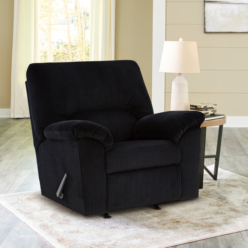 Tampa Furniture Outlet Lutz - Ashley Furniture - SimpleJoy Living Room - Rocker Recliner / Onyx - 2420425