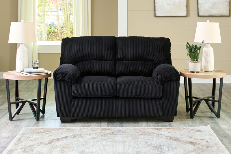 Tampa Furniture Outlet Lutz - Ashley Furniture - SimpleJoy Living Room - Loveseat / Onyx - 2420435