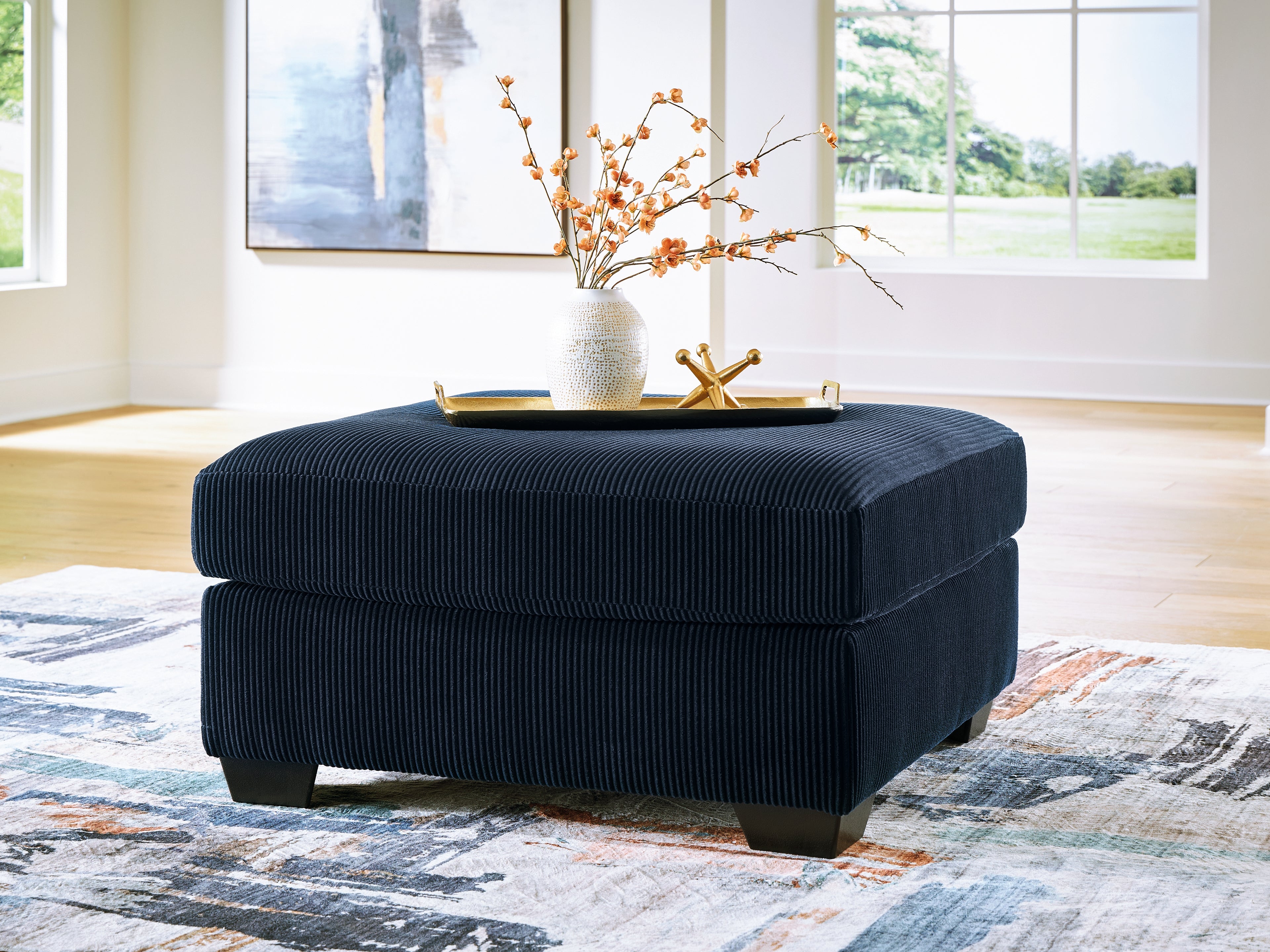 Tampa Furniture Outlet Lutz - Ashley Furniture - SimpleJoy Living Room - Oversized Accent Ottoman / Navy - 2420508