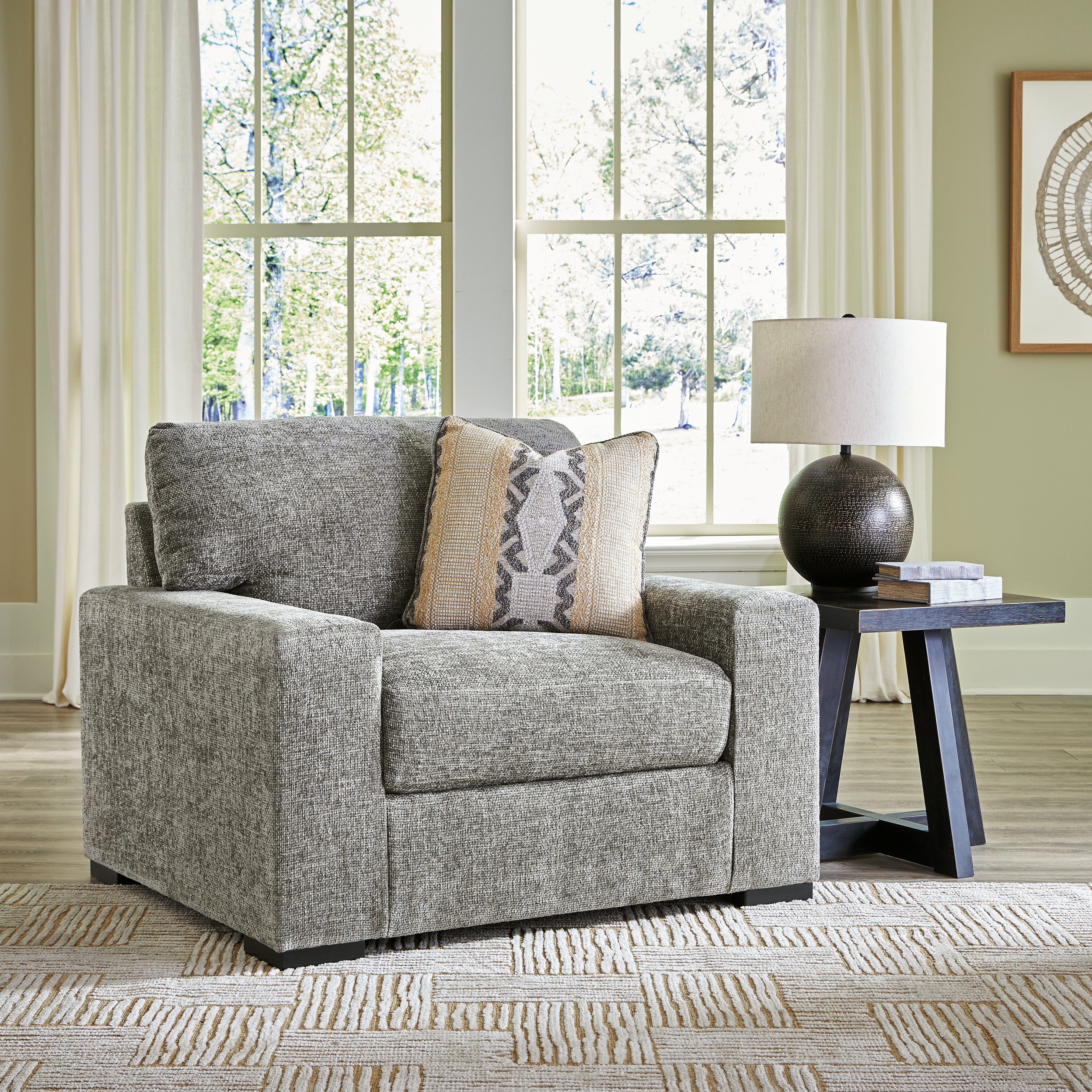 Tampa Furniture Outlet Lutz - Ashley Furniture - Dunmor Living Room - Chair and a Half / Graphite - 2490423