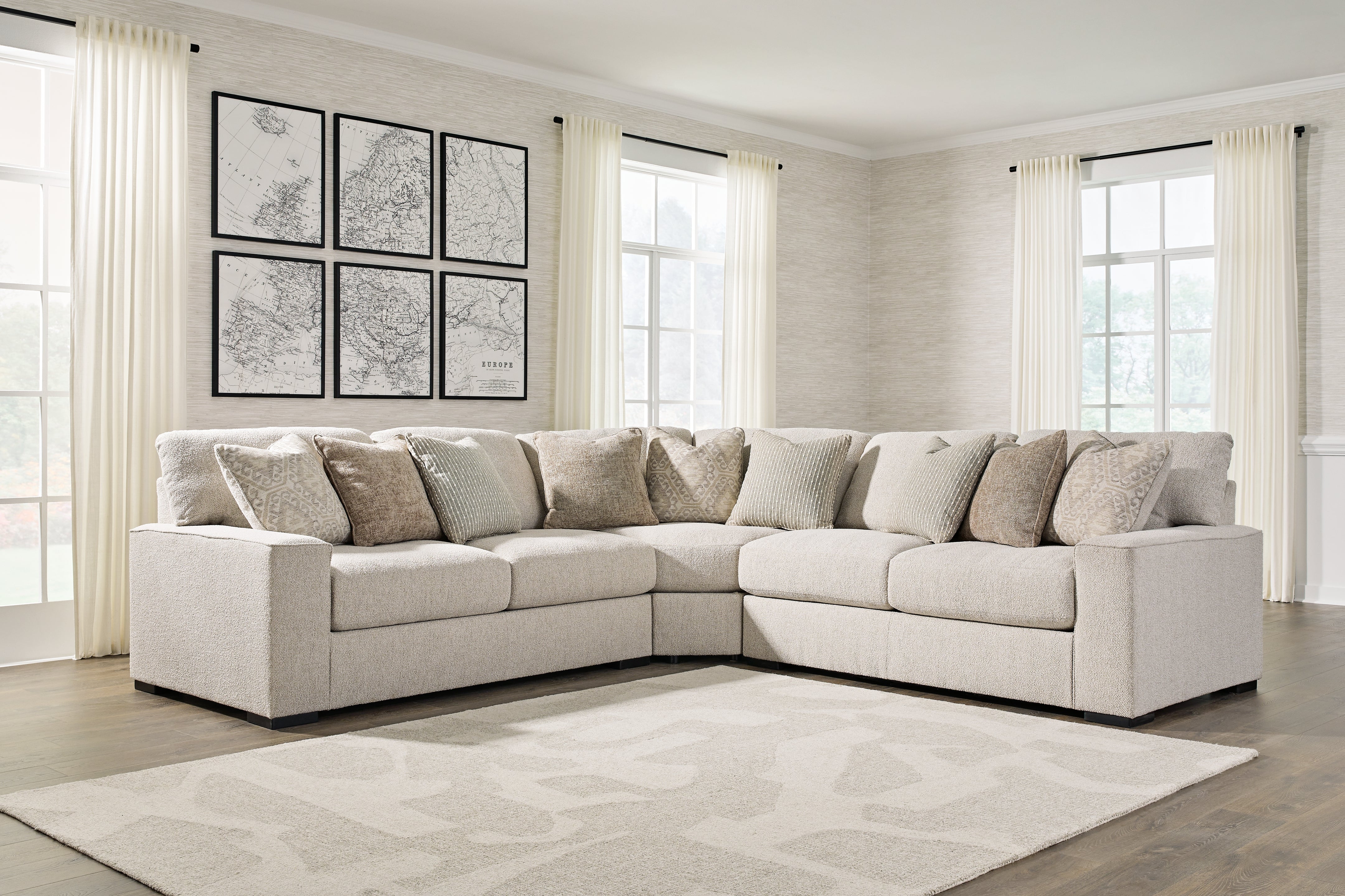 Tampa Furniture Outlet Lutz - Ashley Furniture - Ballyton Sectional - RAF 3-Piece Sectional / Sand - 25102S1