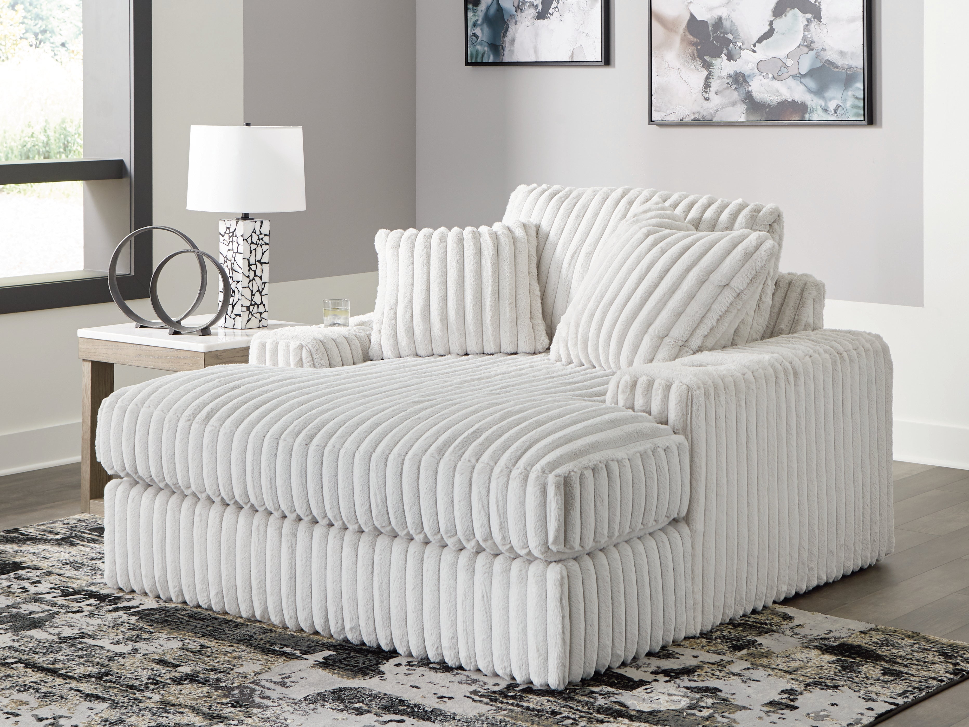 Tampa Furniture Outlet Lutz - Ashley Furniture - Stupendous Living Room - Oversized Chaise / Alloy - 2590315