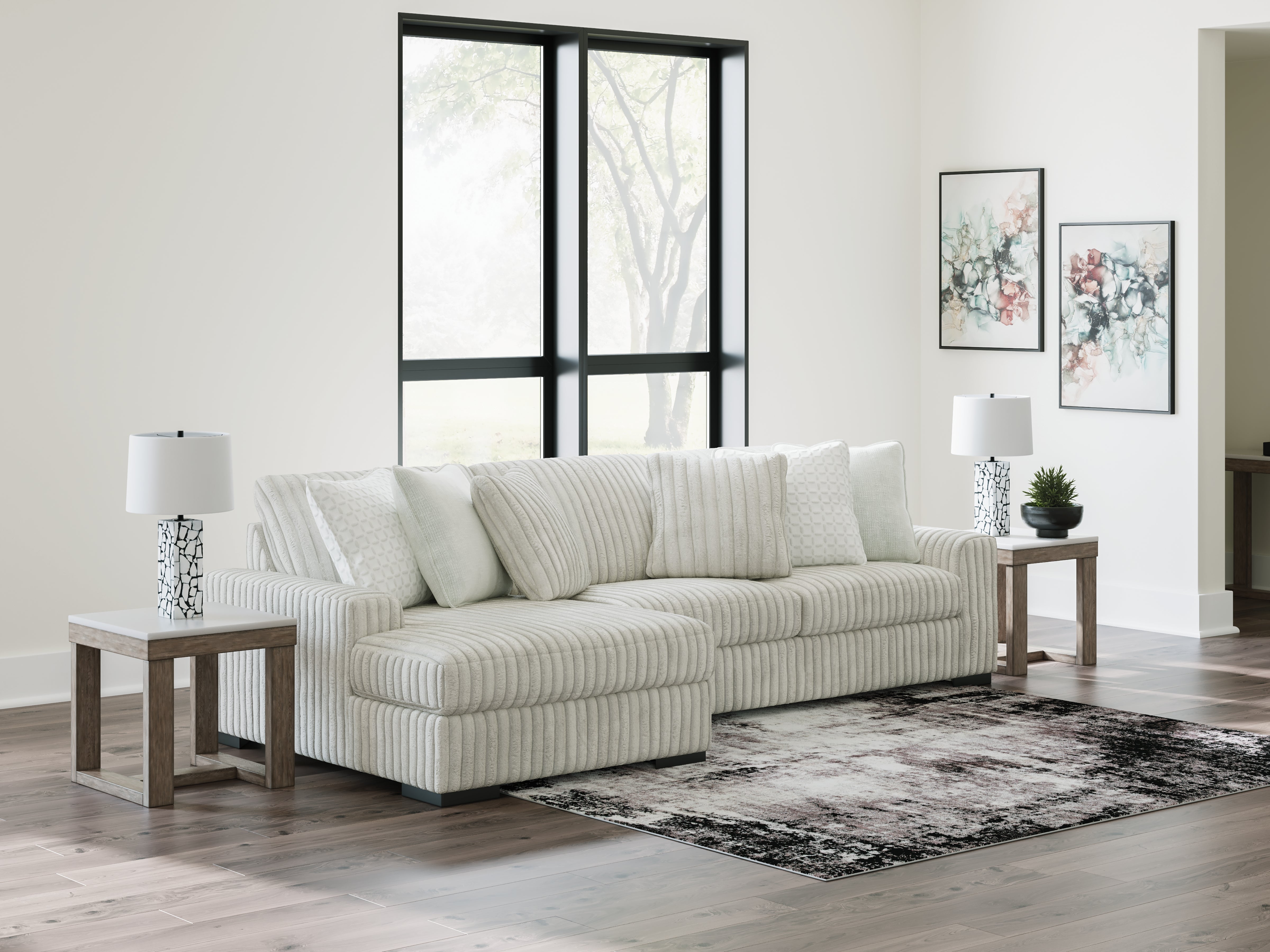 Tampa Furniture Outlet Lutz - Ashley Furniture - Stupendous Sectional - RAF 2-Piece Sectional with Chaise / Alloy - 25903S6