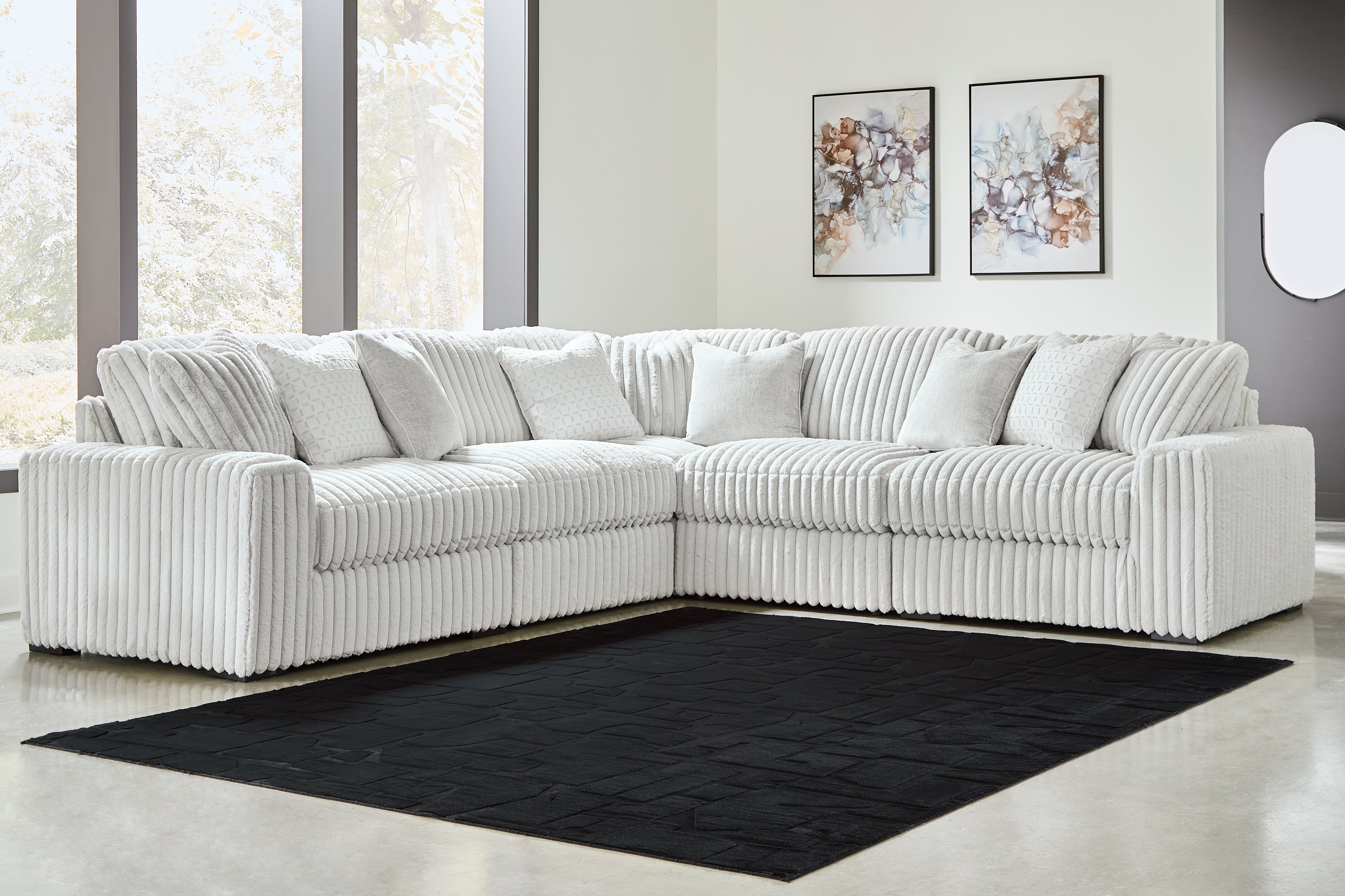 Tampa Furniture Outlet Lutz - Ashley Furniture - Stupendous Sectional - RAF 5-Piece Sectional / Alloy - 25903S24