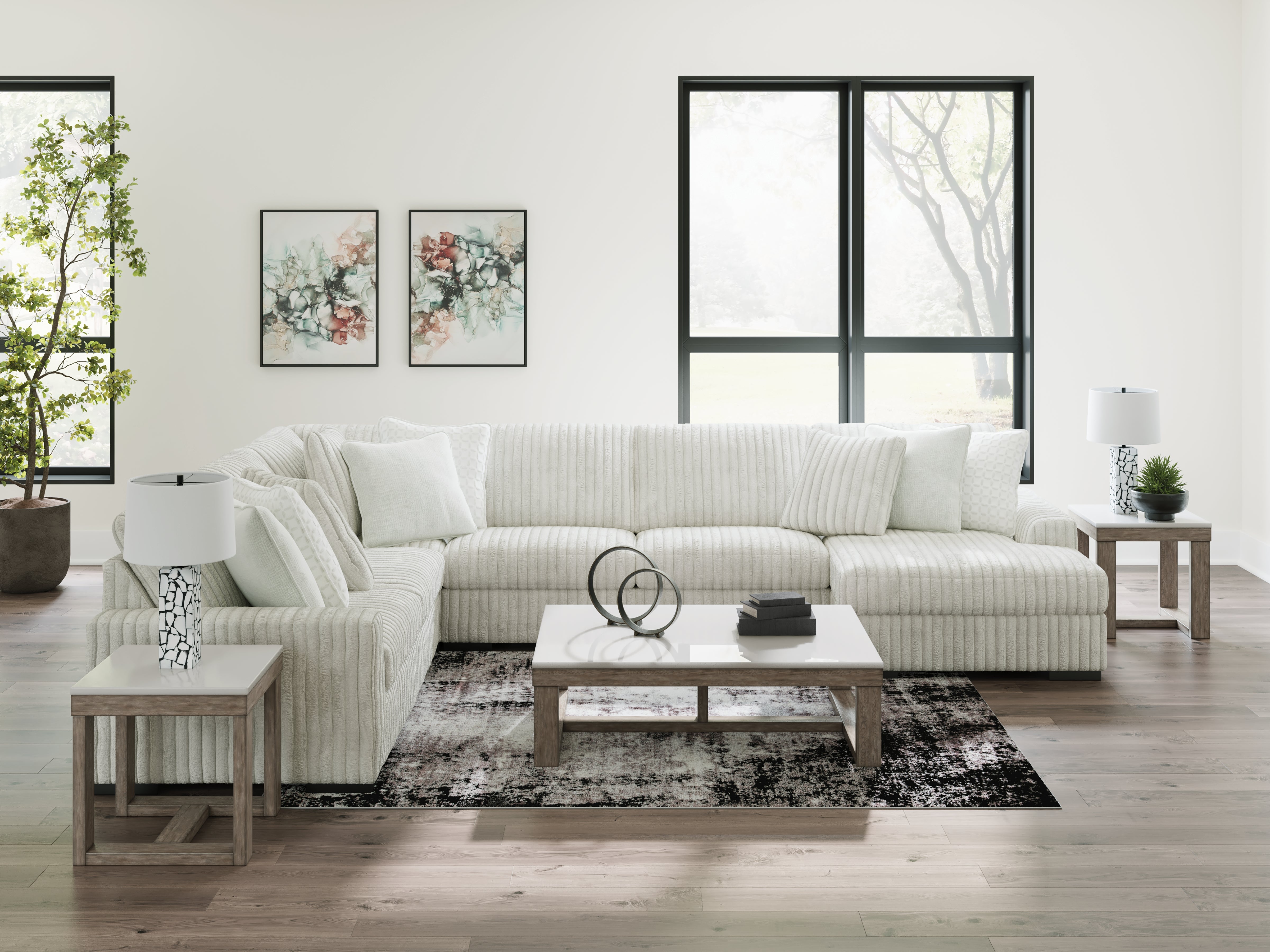 Tampa Furniture Outlet Lutz - Ashley Furniture - Stupendous Sectional - LAF 5-Piece Sectional with Chaise / Alloy - 25903S9