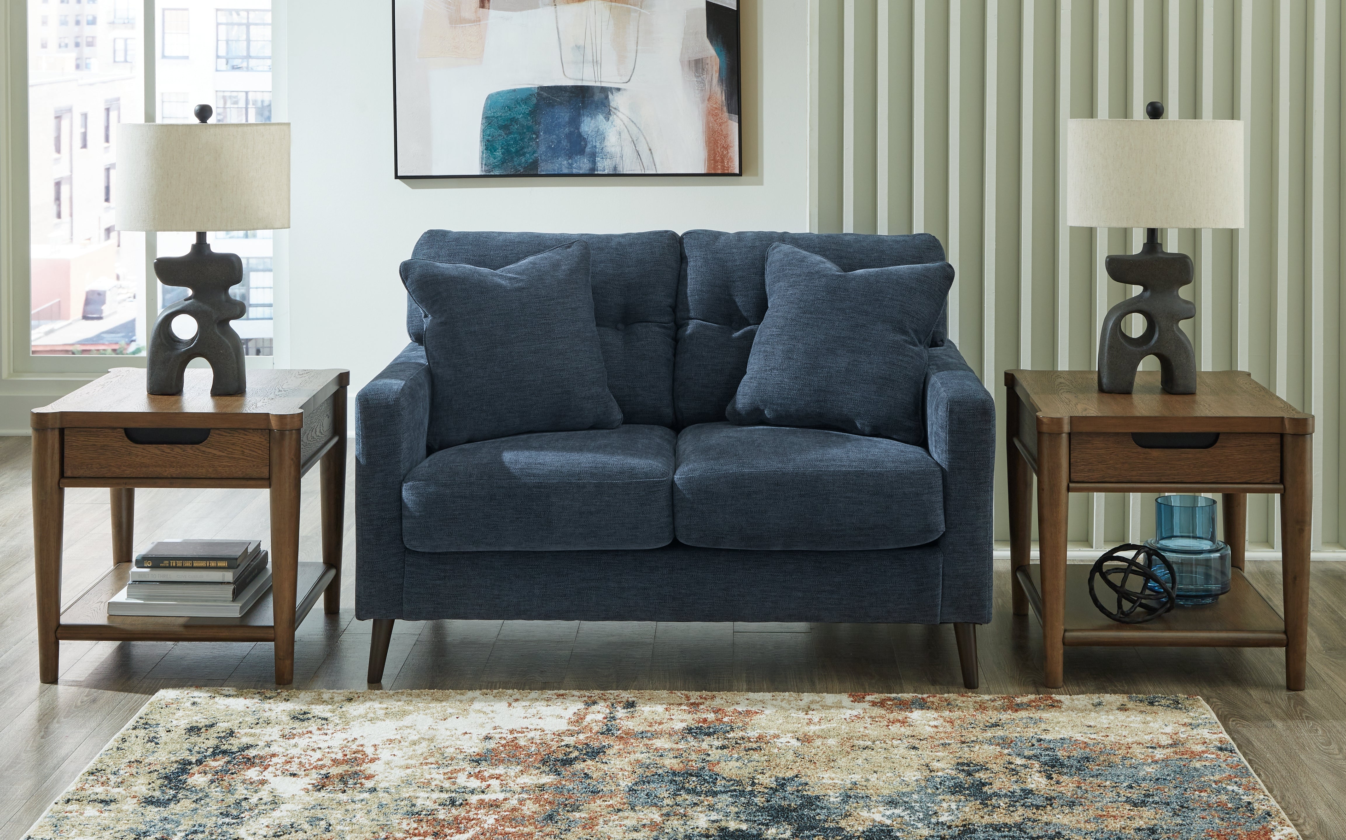 Tampa Furniture Outlet Lutz - Ashley Furniture - Bixler Living Room - Loveseat / Navy - 2610635