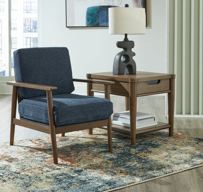 Tampa Furniture Outlet Lutz - Ashley Furniture - Bixler Living Room - Showood Accent Chair / Navy - 2610660