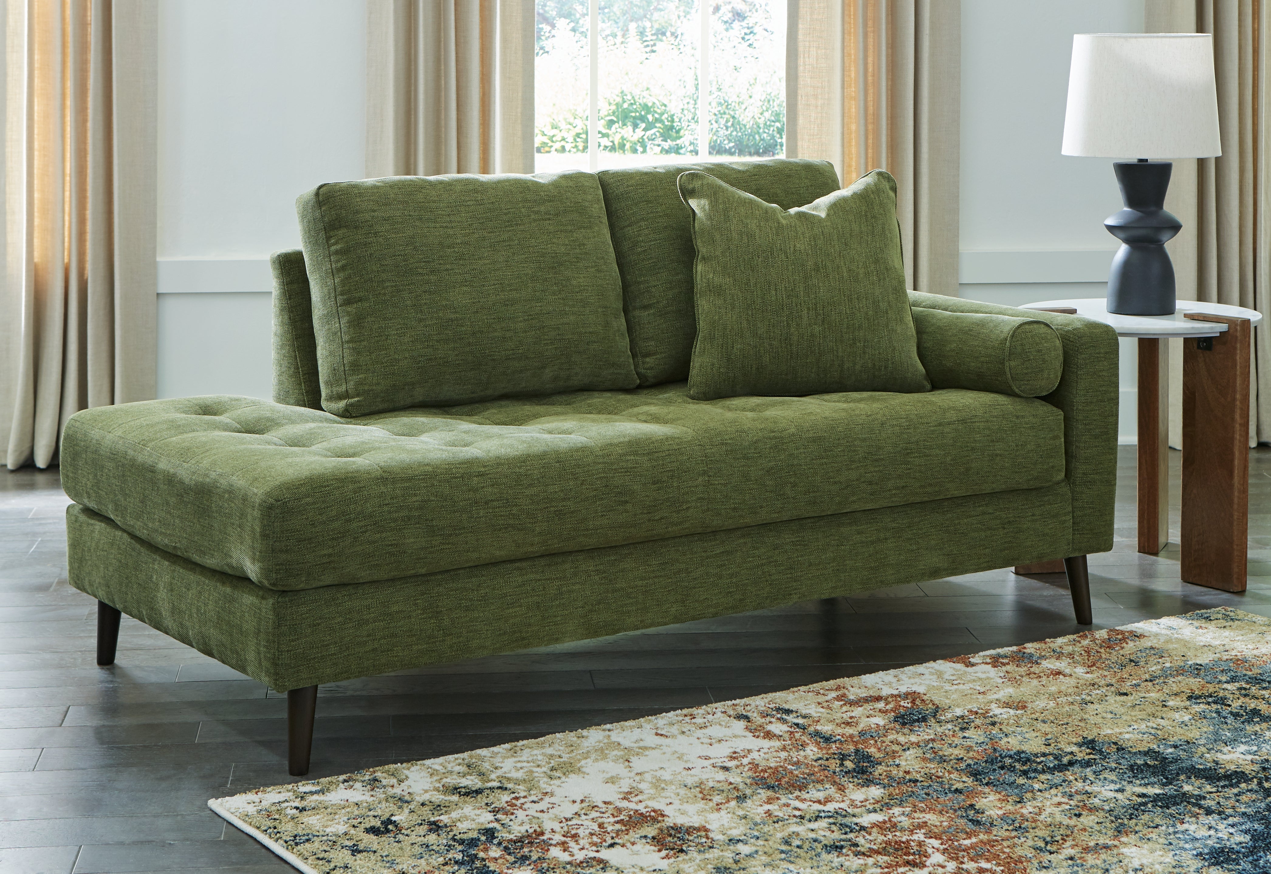 Tampa Furniture Outlet Lutz - Ashley Furniture - Bixler Living Room - RAF Corner Chaise / Olive - 2610717