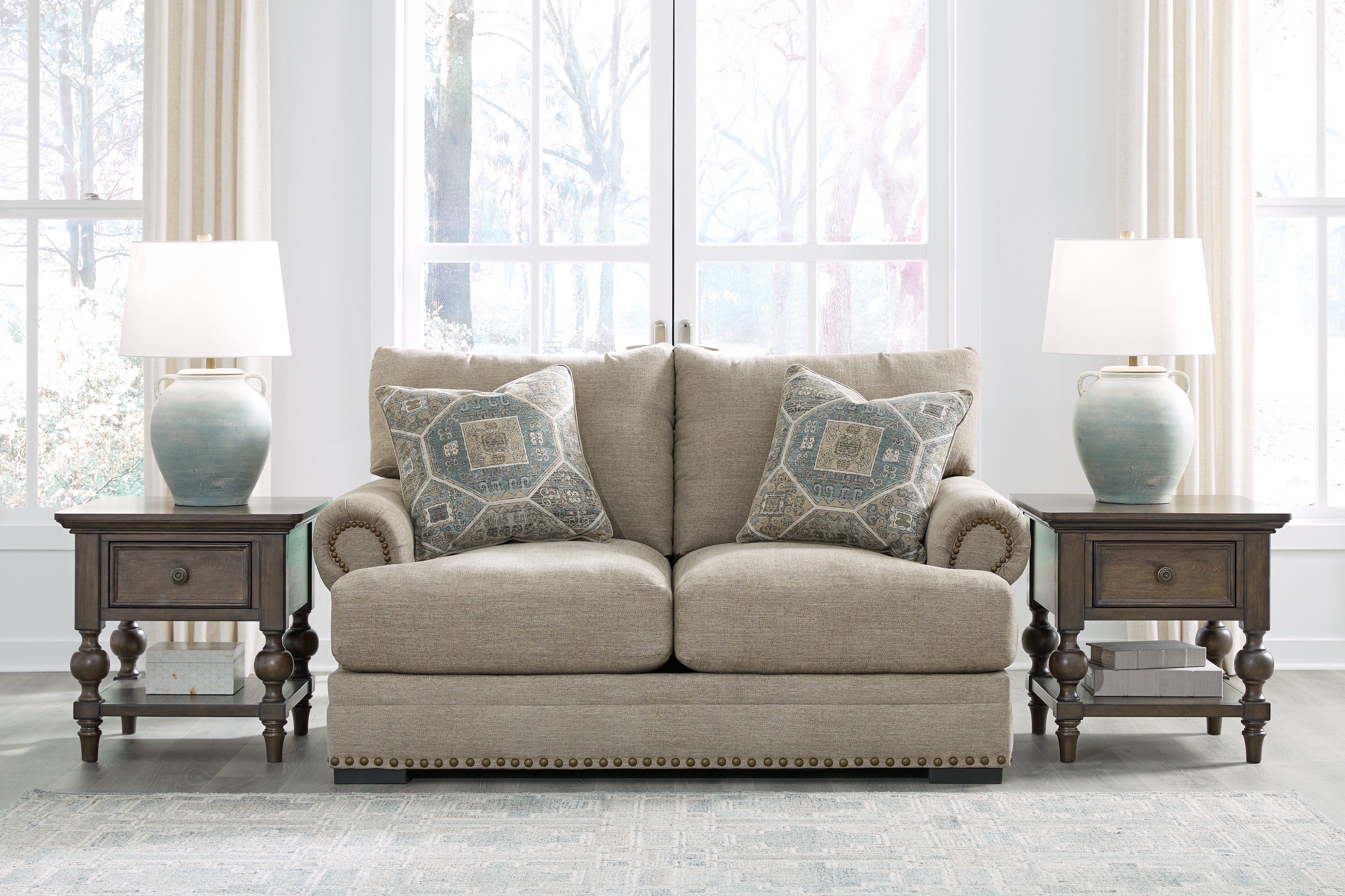 Tampa Furniture Outlet Lutz - Ashley Furniture - Galemore Living Room - Loveseat / Quarry - 2700435