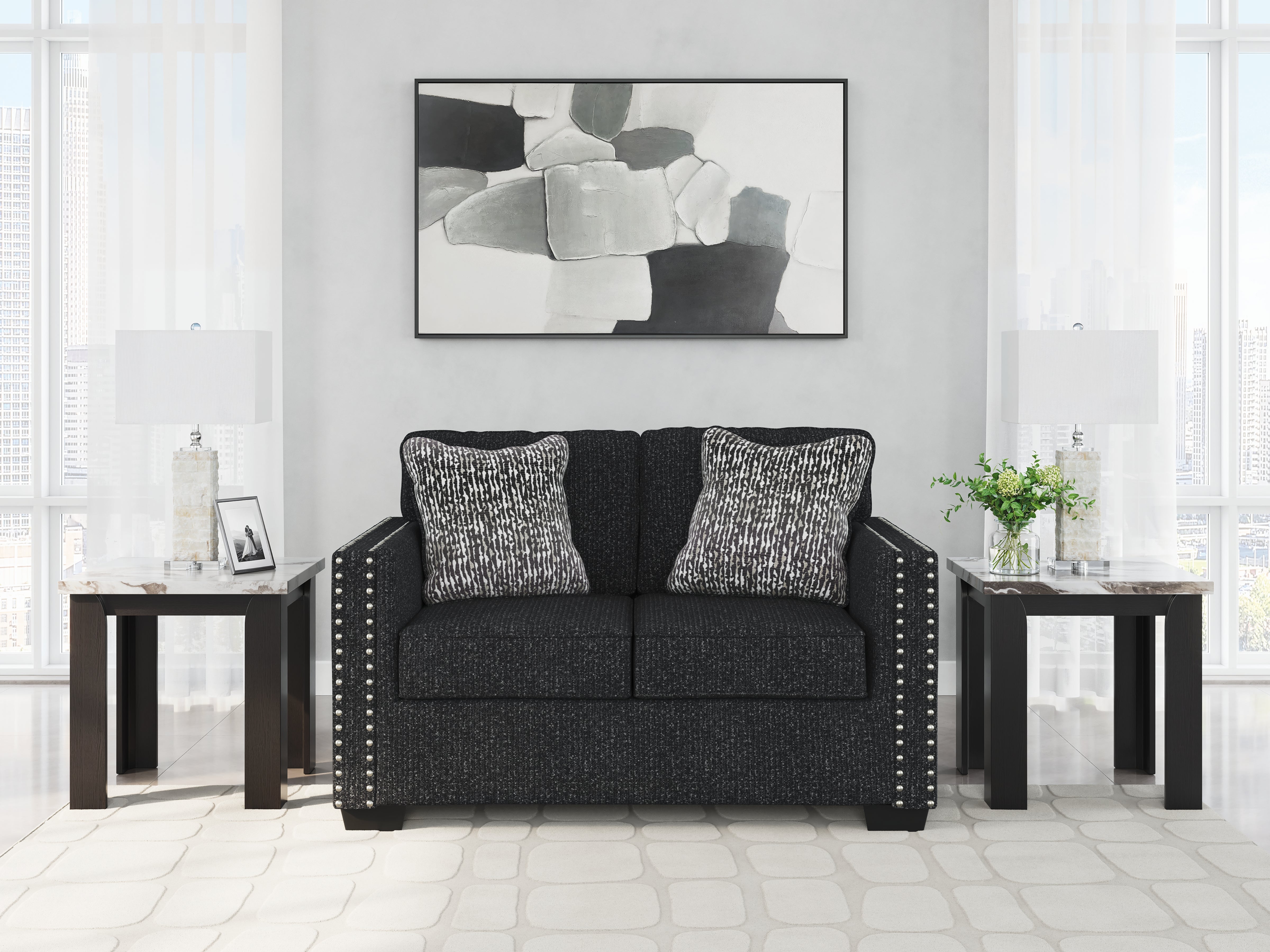 Tampa Furniture Outlet Lutz - Ashley Furniture - Jasmine Peaks Living Room - Loveseat / Coal - 2890435