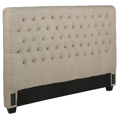 Tampa Furniture Outlet - Coaster - Chloe Upholstered California King Panel Headboard Oatmeal - 300007KWB1