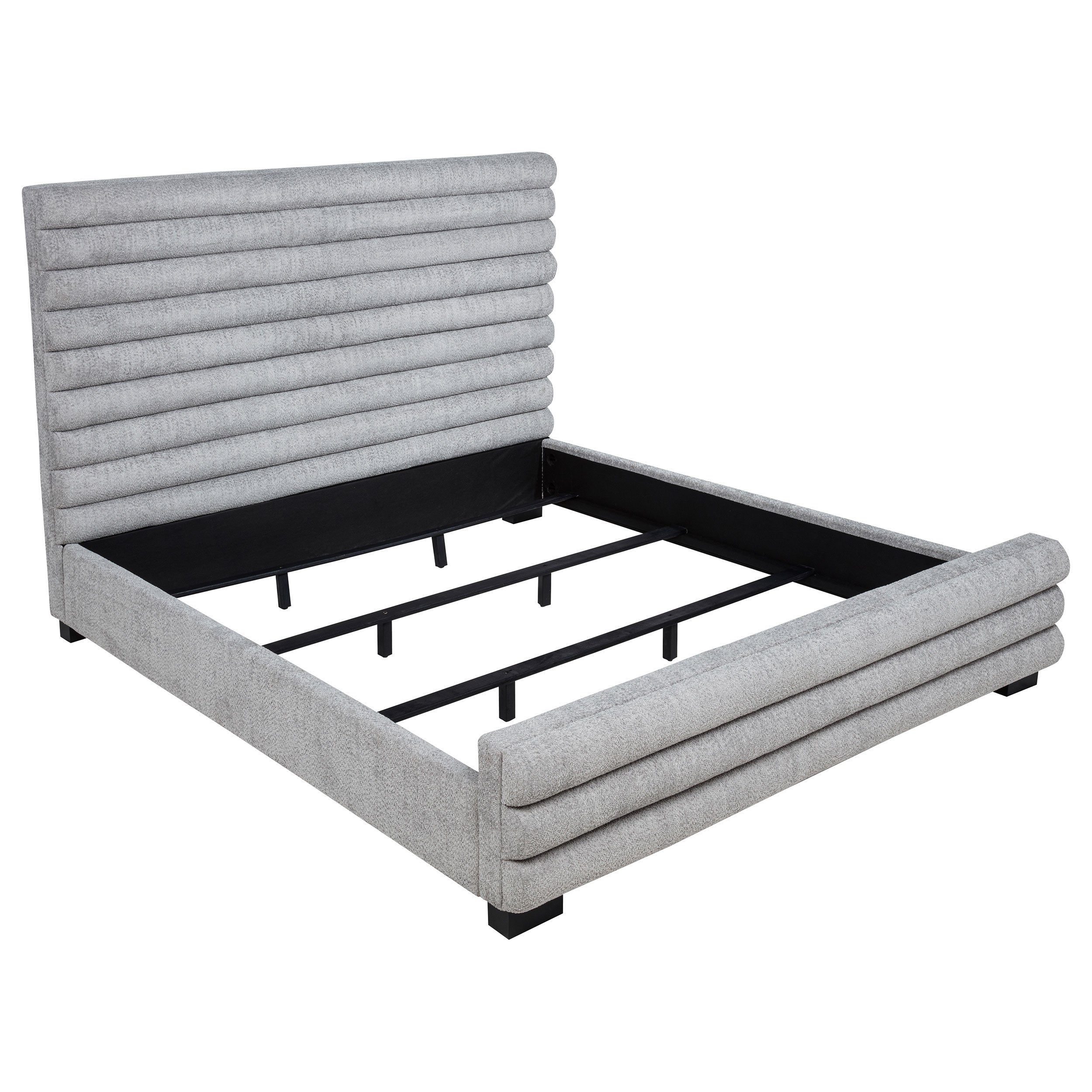 Tampa Furniture Outlet - Coaster - Patricia 58-inch Boucle Upholstered California King Bed Grey - 300719KW