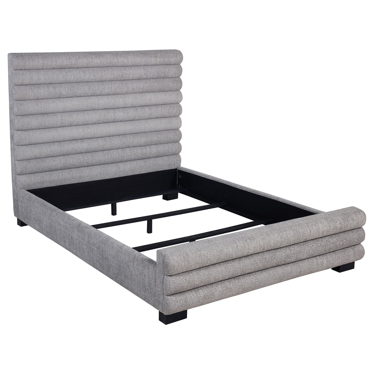 Tampa Furniture Outlet - Coaster - Patricia 58-inch Boucle Upholstered Queen Bed Grey - 300719Q