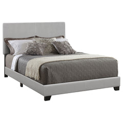 Tampa Furniture Outlet - Coaster - Dorian Faux Leather Upholstered California King Bed Grey - 300763KW