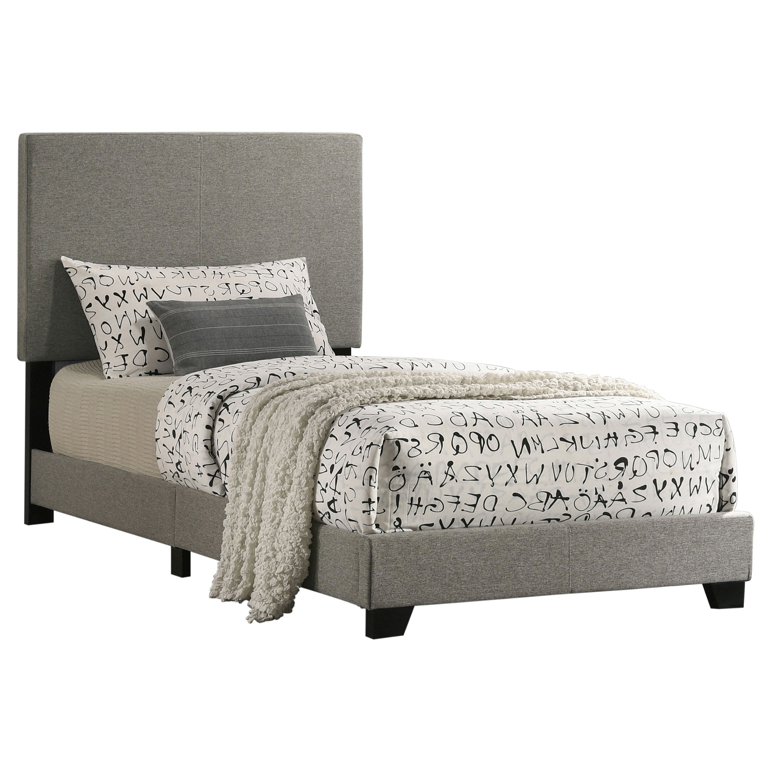 Tampa Furniture Outlet - Coaster - Dorian Fabric Upholstered Twin Panel Bed Taupe - 300851T