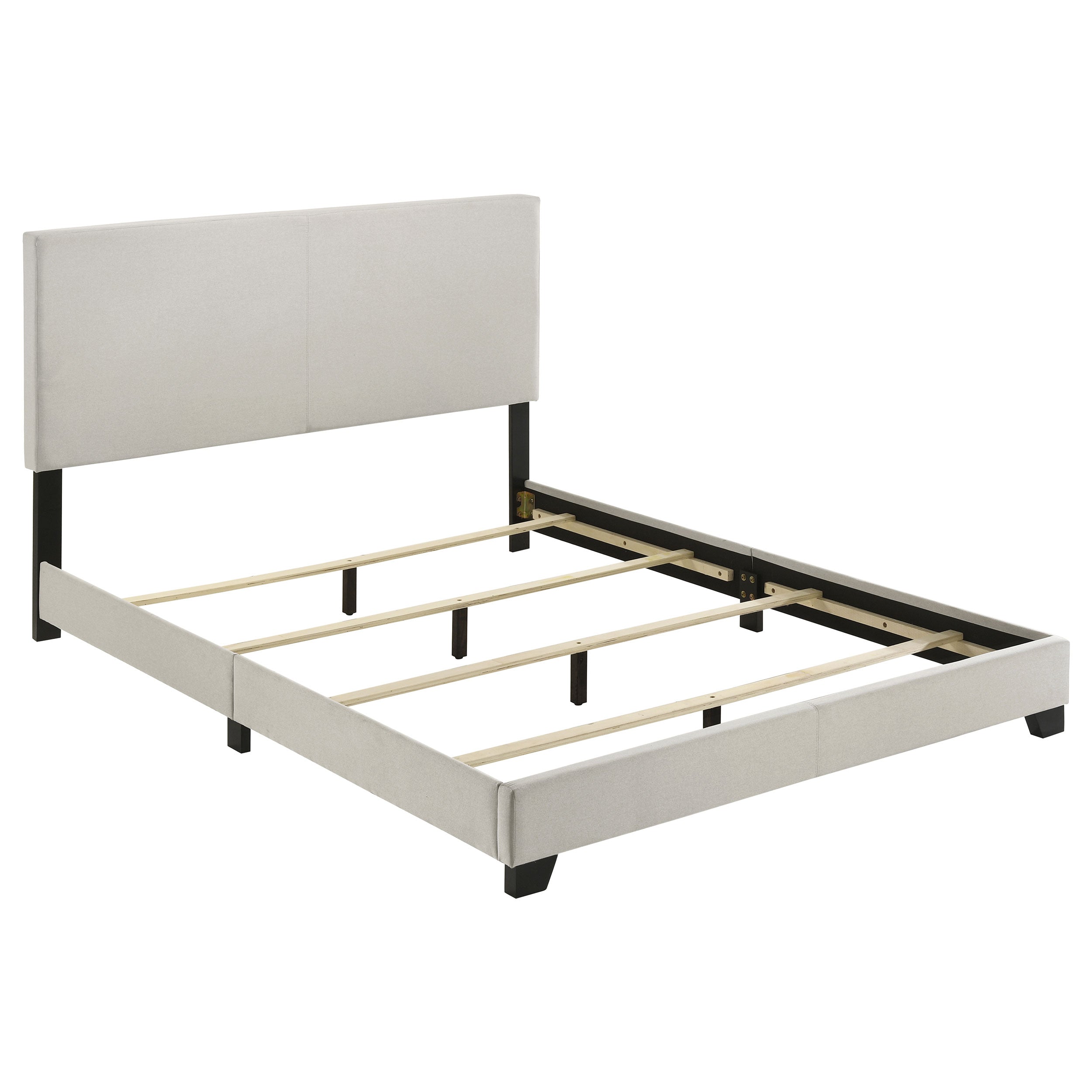 Tampa Furniture Outlet - Coaster - Dorian Fabric Upholstered Queen Panel Bed Cream - 300852Q
