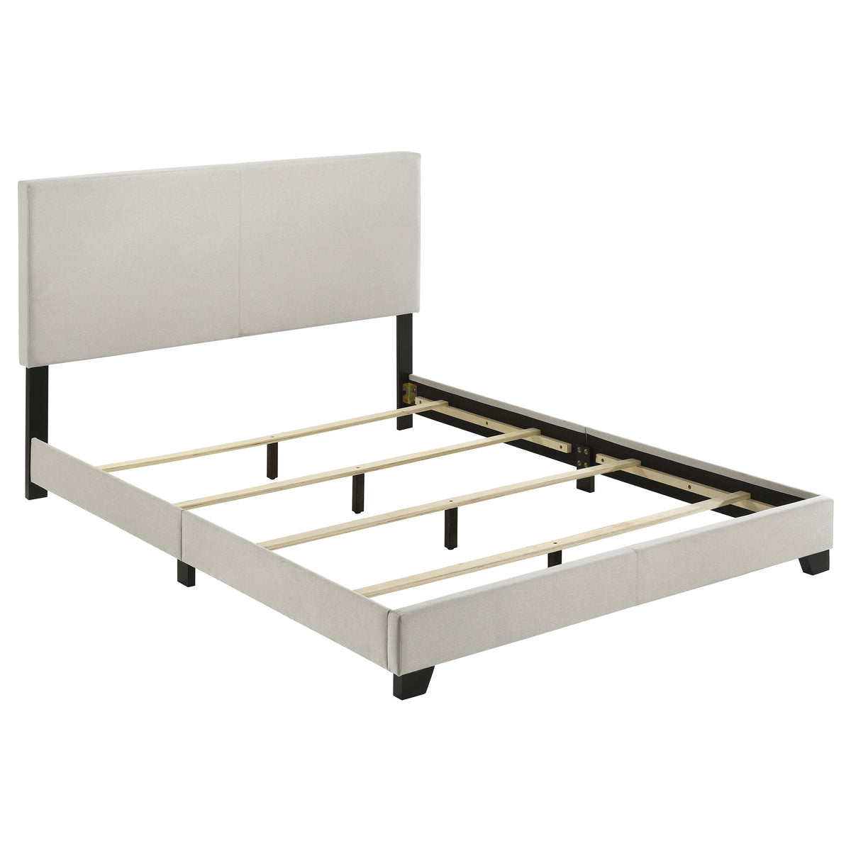Tampa Furniture Outlet - Coaster - Dorian Fabric Upholstered Queen Panel Bed Cream - 300852Q