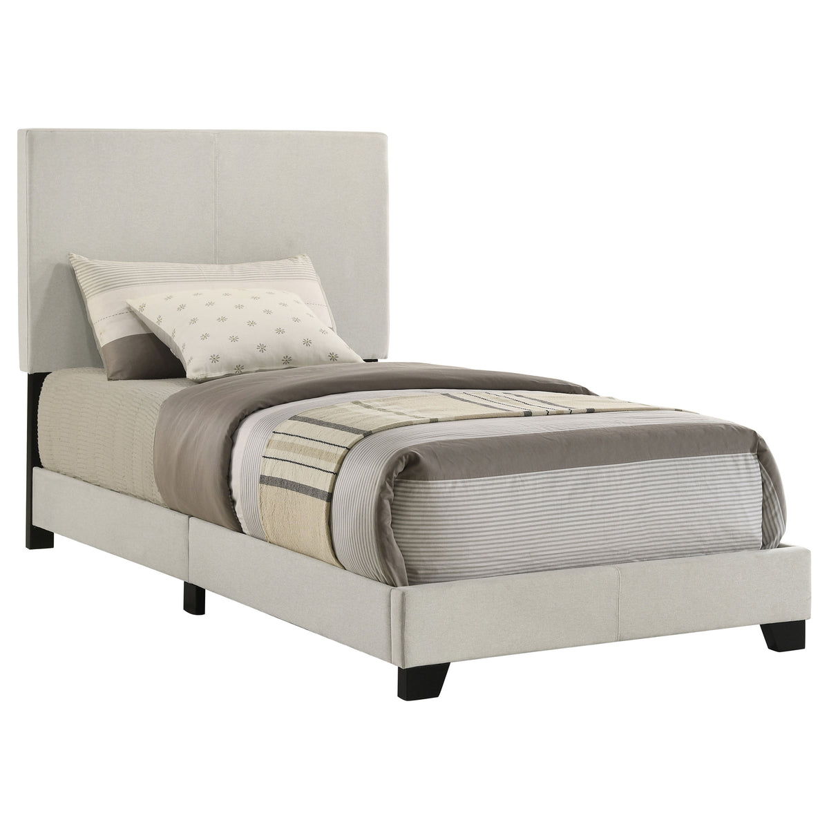 Tampa Furniture Outlet - Coaster - Dorian Fabric Upholstered Twin Panel Bed Cream - 300852T