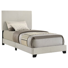 Tampa Furniture Outlet - Coaster - Dorian Fabric Upholstered Twin Panel Bed Cream - 300852T