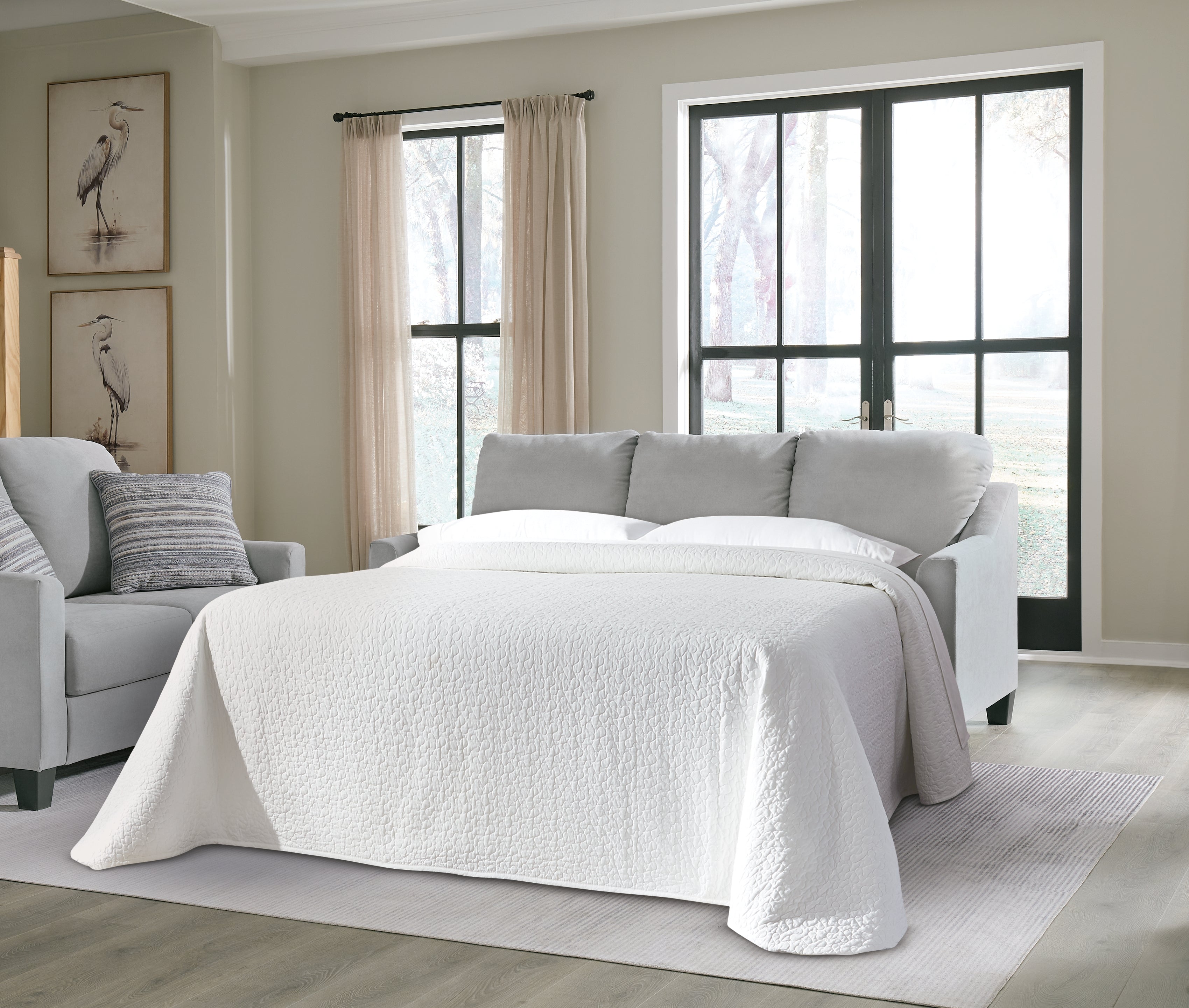 Tampa Furniture Outlet Lutz - Ashley Furniture - Adlai Living Room - Queen Sofa Sleeper / Shadow - 3010339