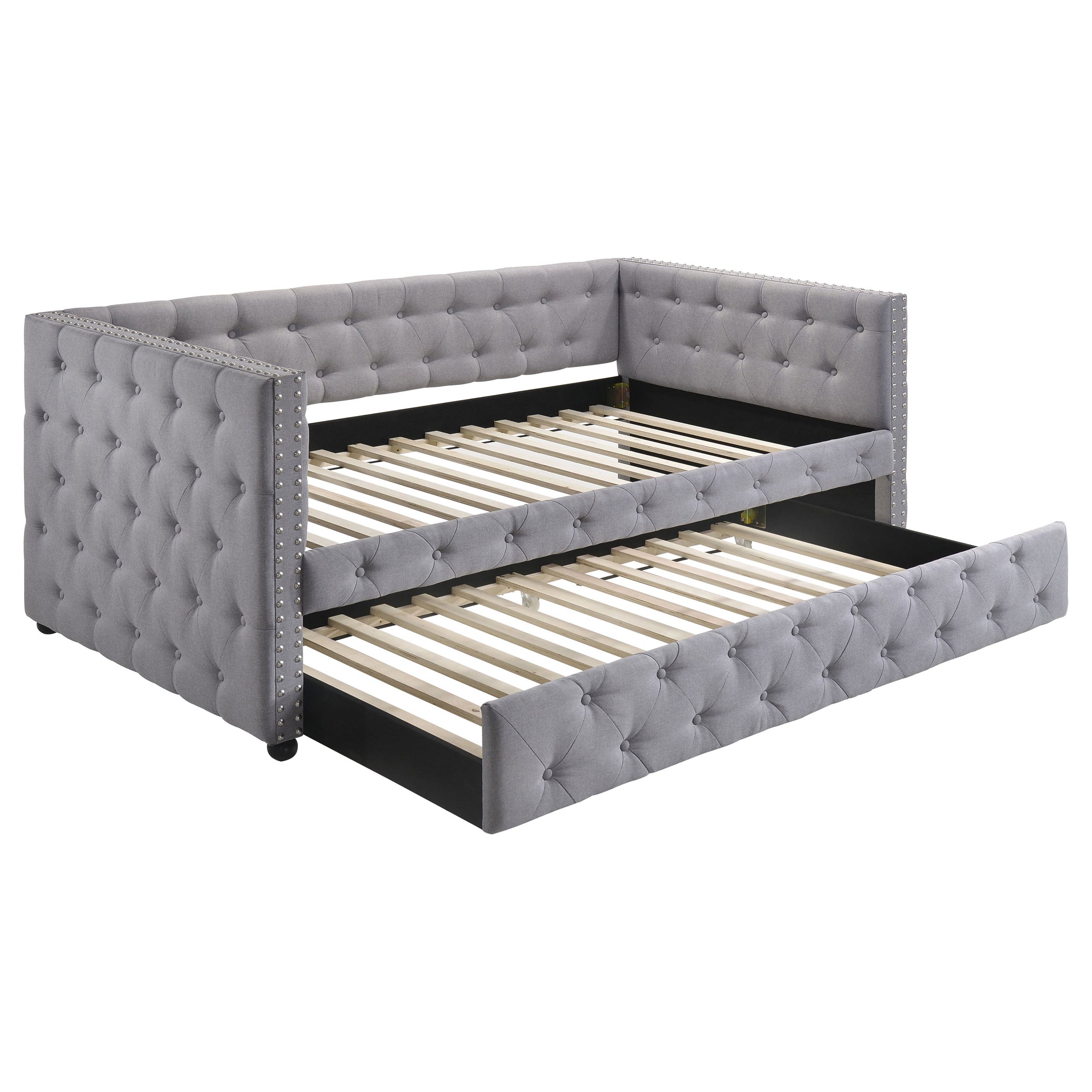 Tampa Furniture Outlet - Coaster - Mockern Upholstered Twin Daybed with Trundle Grey - 302161
